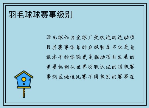 羽毛球球赛事级别